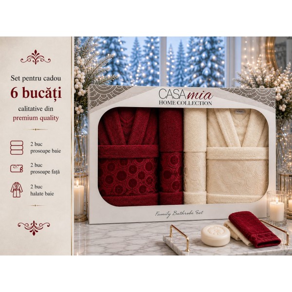 Set halate baie 6 piese – Eleganță și confort premium pentru întreaga familie SH12