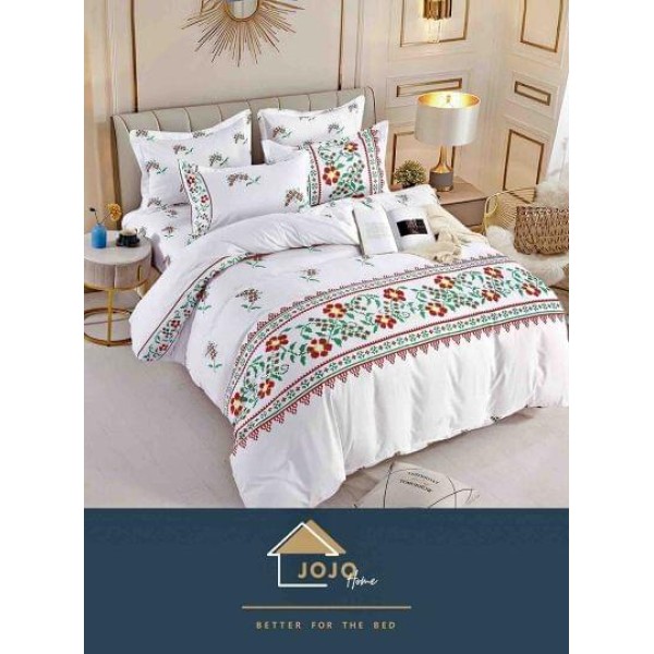 Set Lenjerie Eleganta Finet Din 4 Piese ,Pat 1 Persoana, Cearceaf de pat 155 x 230cm, JK-09