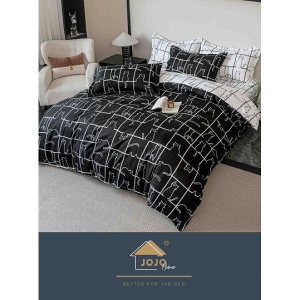 Set Lenjerie Eleganta Finet Din 4 Piese ,Pat 1 Persoana, Cearceaf de pat 155 x 230cm, JK-049 Set Lenjerie Eleganta Finet Din 4 Piese ,Pat 1 Persoana, Cearceaf de pat 155 x 230cm, JK-049