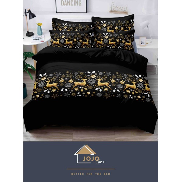 Lenjerie pat 1 PERSOANA, BUMBAC FINET, 4 piese, X-Mass Collection Jojo Home JC1P24 Lenjerie pat 1 PERSOANA, BUMBAC FINET, 4 piese, X-Mass Collection Jojo Home JC1P24