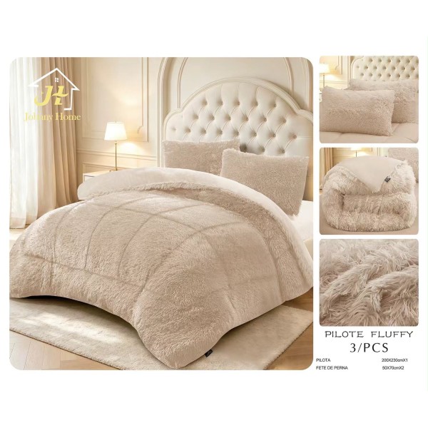 Pilotă Fluffy Pufoasă – Set 3 Piese cu 2 Fețe de Pernă, 200x230 cm PFLM3 Pilotă Fluffy Pufoasă – Set 3 Piese cu 2 Fețe de Pernă, 200x230 cm PFLM3
