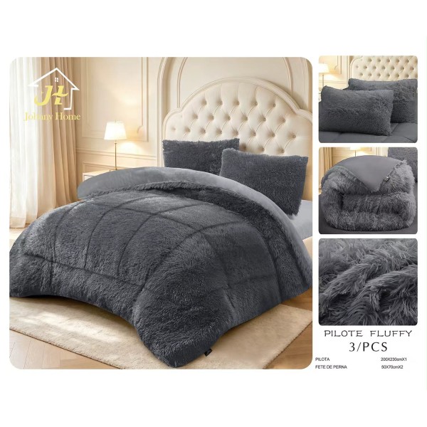 Pilotă Fluffy Pufoasă – Set 3 Piese cu 2 Fețe de Pernă, 200x230 cm PFLM4 Pilotă Fluffy Pufoasă – Set 3 Piese cu 2 Fețe de Pernă, 200x230 cm PFLM4