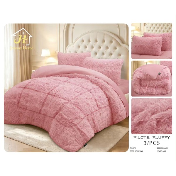 Pilotă Fluffy Pufoasă – Set 3 Piese cu 2 Fețe de Pernă, 200x230 cm PFLM6 Pilotă Fluffy Pufoasă – Set 3 Piese cu 2 Fețe de Pernă, 200x230 cm PFLM6