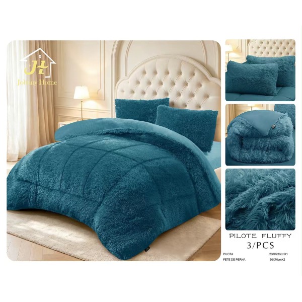 Pilotă Fluffy Pufoasă – Set 3 Piese cu 2 Fețe de Pernă, 200x230 cm PFLM8 Pilotă Fluffy Pufoasă – Set 3 Piese cu 2 Fețe de Pernă, 200x230 cm PFLM8