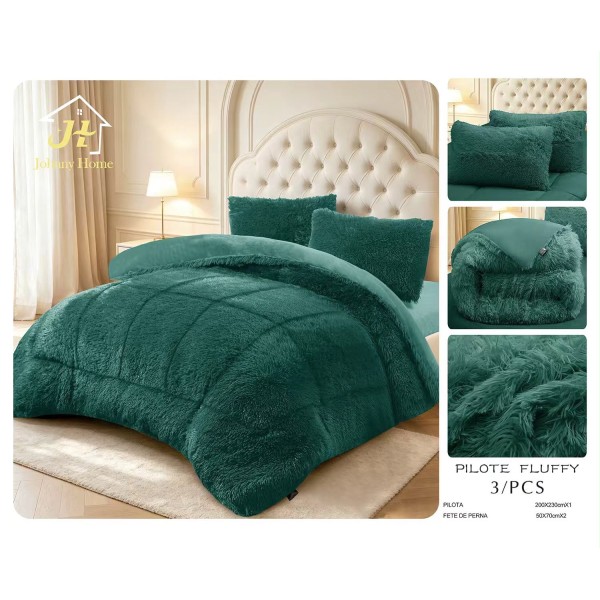 Pilotă Fluffy Pufoasă – Set 3 Piese cu 2 Fețe de Pernă, 200x230 cm PFLM10 Pilotă Fluffy Pufoasă – Set 3 Piese cu 2 Fețe de Pernă, 200x230 cm PFLM10