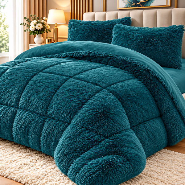 Pilotă Fluffy Pufoasă – Set 3 Piese cu 2 Fețe de Pernă, 200x230 cm PFLM8 Pilotă Fluffy Pufoasă – Set 3 Piese cu 2 Fețe de Pernă, 200x230 cm PFLM8