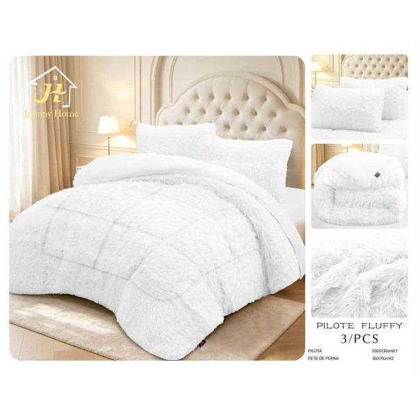 Pilotă Fluffy Pufoasă – Set 3 Piese cu 2 Fețe de Pernă, 200x230 cm PFLM7 Pilotă Fluffy Pufoasă – Set 3 Piese cu 2 Fețe de Pernă, 200x230 cm PFLM7