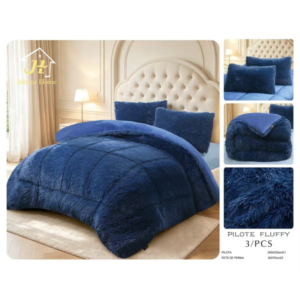 Pilotă Fluffy Pufoasă – Set 3 Piese cu 2 Fețe de Pernă, 200x230 cm PFLM1 Pilotă Fluffy Pufoasă – Set 3 Piese cu 2 Fețe de Pernă, 200x230 cm PFLM1