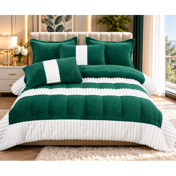 Set pilotă pufoasă Iepure, 6 piese, roz cu alb, LENJERE INCLUSA cu cearșaf cu elastic 180X200 SPLIM5 Set pilotă pufoasă Iepure, 6 piese, roz cu alb, LENJERE INCLUSA cu cearșaf cu elastic 180X200 SPLIM5