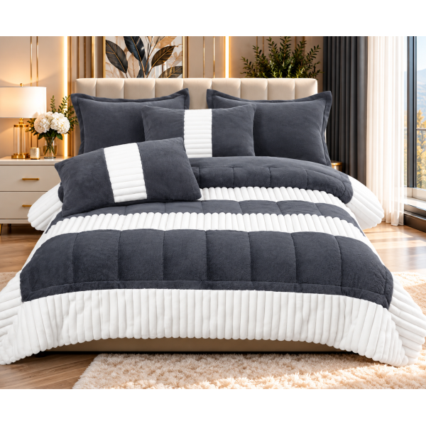 Set pilotă pufoasă Iepure, 6 piese, roz cu alb, LENJERE INCLUSA cu cearșaf cu elastic 180X200 SPLIM6 Set pilotă pufoasă Iepure, 6 piese, roz cu alb, LENJERE INCLUSA cu cearșaf cu elastic 180X200 SPLIM6