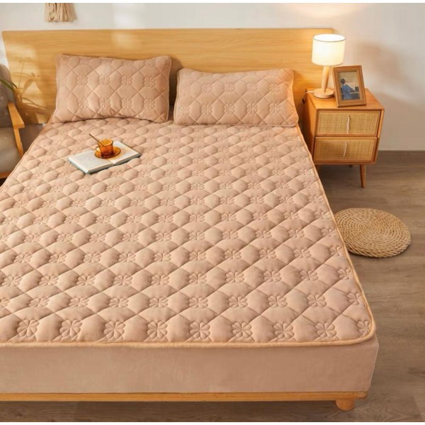 Huse/Topper pentru saltea cu elastic 180x200,crem deschis