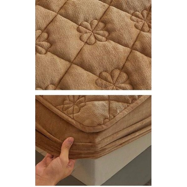 Huse/Topper pentru saltea cu elastic 180x200,crem închis