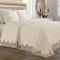Cuvertura de lux cu broderie eleganta, 6 piese, pat 2 persoane, crem, CL6PL1 Cuvertura de lux cu broderie eleganta, 6 piese, pat 2 persoane, crem, CL6PL1