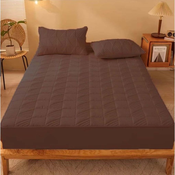Husã matlasatã tip topper din bumbac satinat, 180x200cm + 2 fete de perna 50x70cm, MARO