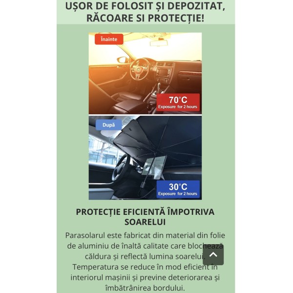 PARASOLAR AUTO PLIABIL TIP UMBRELĂ