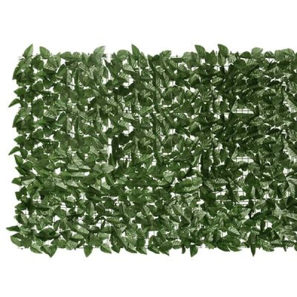 Paravan pt balcon,foișor,gard din frunze verde închis, 300x100 cm