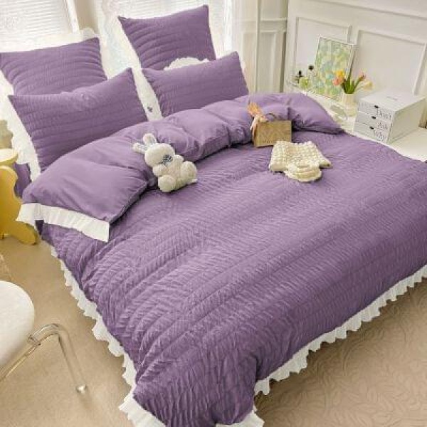 Lenjerie Bumbac Creponat, 6 Piese, Pat 2 Persoane CRJ19 Lenjerie Bumbac Creponat, 6 Piese, Pat 2 Persoane CRJ19