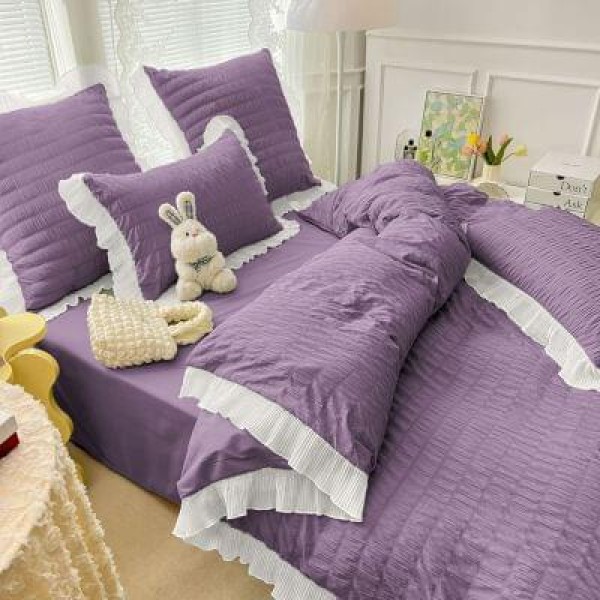 Lenjerie Bumbac Creponat, 6 Piese, Pat 2 Persoane CRJ19 Lenjerie Bumbac Creponat, 6 Piese, Pat 2 Persoane CRJ19