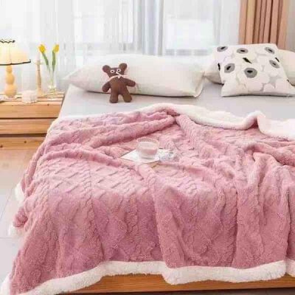 Patura CoCoLiNo cu blanita, TIP TRICOTAJ, 200x230cm, Jojo Home, ROZ