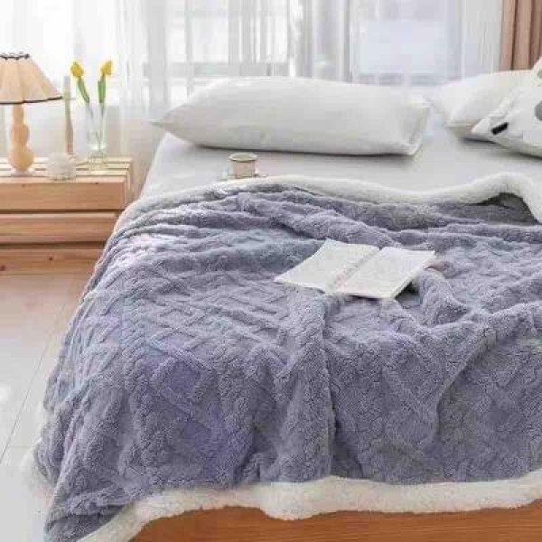 Patura CoCoLiNo cu blanita, TIP TRICOTAJ, 200x230cm, Jojo Home, GRI DESCHIS