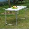 Masuta pliabila picnic din aluminiu 60 x 120 cm + 4 scaune pliabile ALB