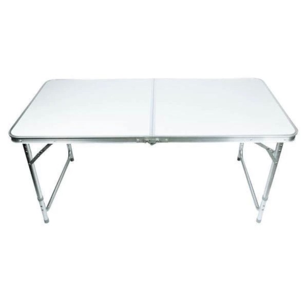 Masuta pliabila picnic din aluminiu 60 x 120 cm + 4 scaune pliabile ALB