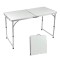 Masuta pliabila picnic din aluminiu 60 x 120 cm + 4 scaune pliabile ALB