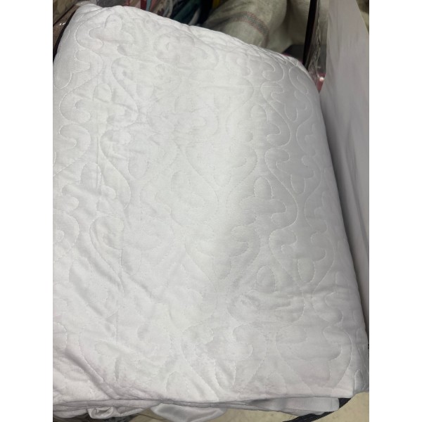 Cuvertura de pat din Catifea CU VOLAN  + 2 fețe de perna GRI