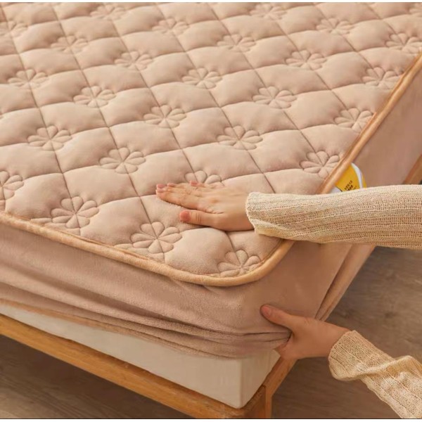 Huse/Topper pentru saltea cu elastic 180x200,crem deschis