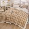 Patura cu blanita de iepure si catifea 200×230 cm PCBI7-MARO DESCHIS