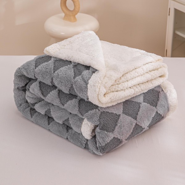 Patura cu blanita de iepure si catifea 200×230 cm PCBI5-GRI
