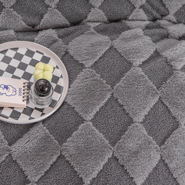 Patura cu blanita de iepure si catifea 200×230 cm PCBI5-GRI