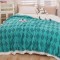 Patura cu blanita de iepure si catifea 200×230 cm PCBI2-TURQOISE