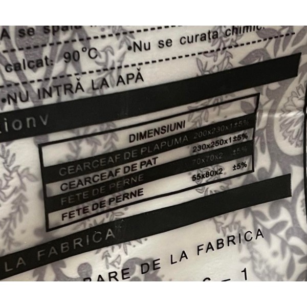 Lenjerie finet cu catifea 6 piese S350-2 Lenjerie finet cu catifea 6 piese S350-2