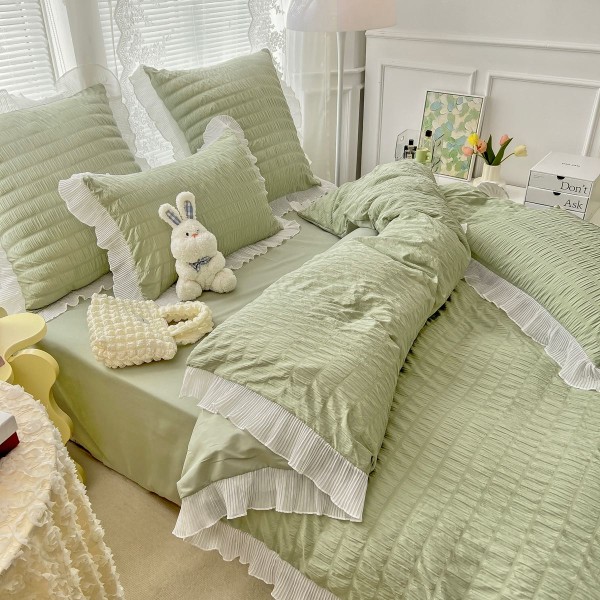 Lenjerie Bumbac Creponat, 6 Piese, Pat 2 Persoane CRJ2 Lenjerie Bumbac Creponat, 6 Piese, Pat 2 Persoane CRJ2