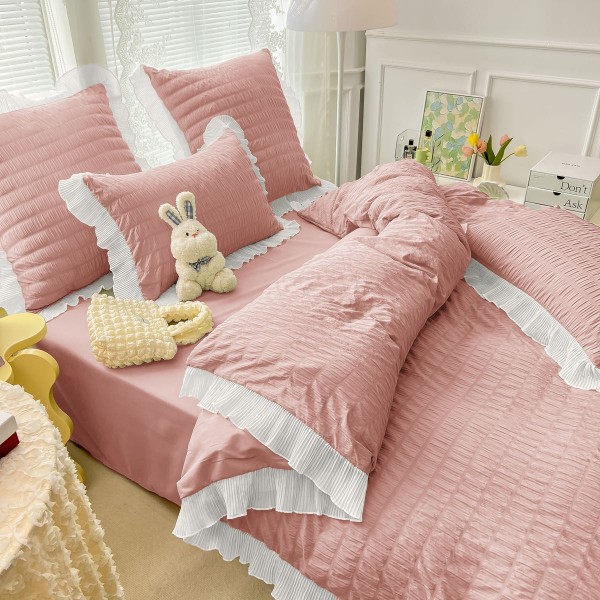 Lenjerie Bumbac Creponat, 6 Piese, Pat 2 Persoane CRJ3 Lenjerie Bumbac Creponat, 6 Piese, Pat 2 Persoane CRJ3