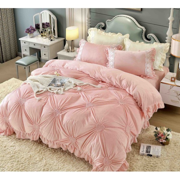 Set pat Luxury 4 Piese din Catifea CJ1 Set pat Luxury 4 Piese din Catifea CJ1