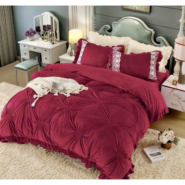 Set pat Luxury 4 Piese din Catifea CJ12 Set pat Luxury 4 Piese din Catifea CJ12