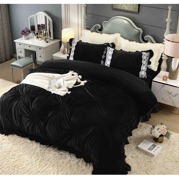 Set pat Luxury 4 Piese din Catifea CJ13 Set pat Luxury 4 Piese din Catifea CJ13