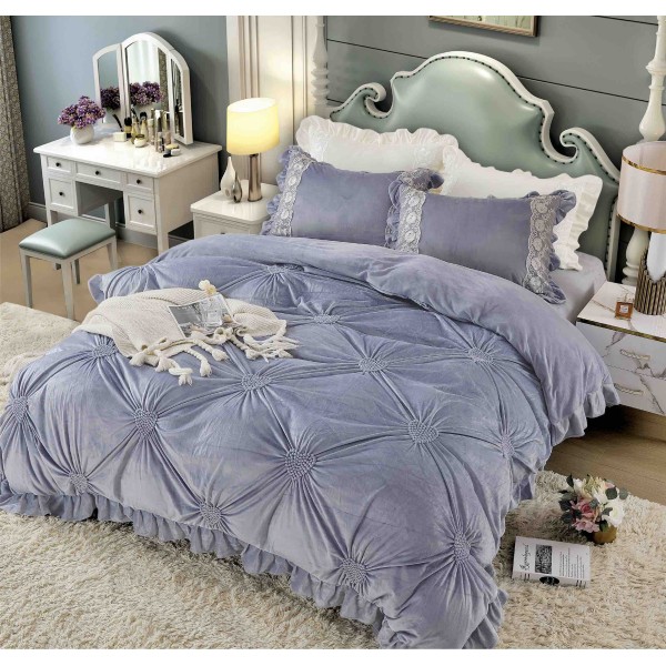 Set pat Luxury 4 Piese din Catifea CJ6 Set pat Luxury 4 Piese din Catifea CJ6