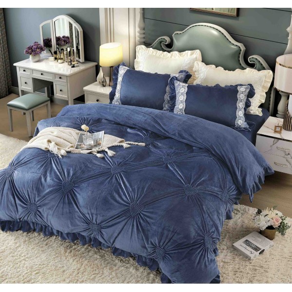 Set pat Luxury 4 Piese din Catifea CJ7 Set pat Luxury 4 Piese din Catifea CJ7