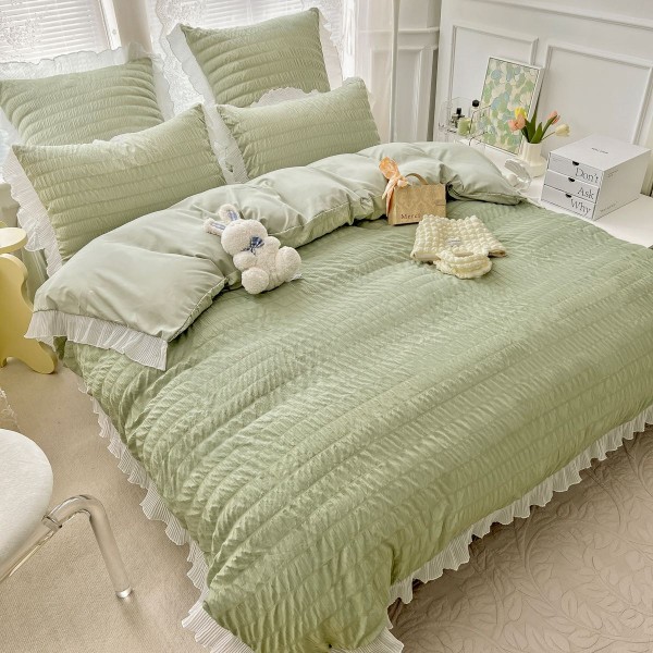 Lenjerie Bumbac Creponat, 6 Piese, Pat 2 Persoane CRJ2 Lenjerie Bumbac Creponat, 6 Piese, Pat 2 Persoane CRJ2