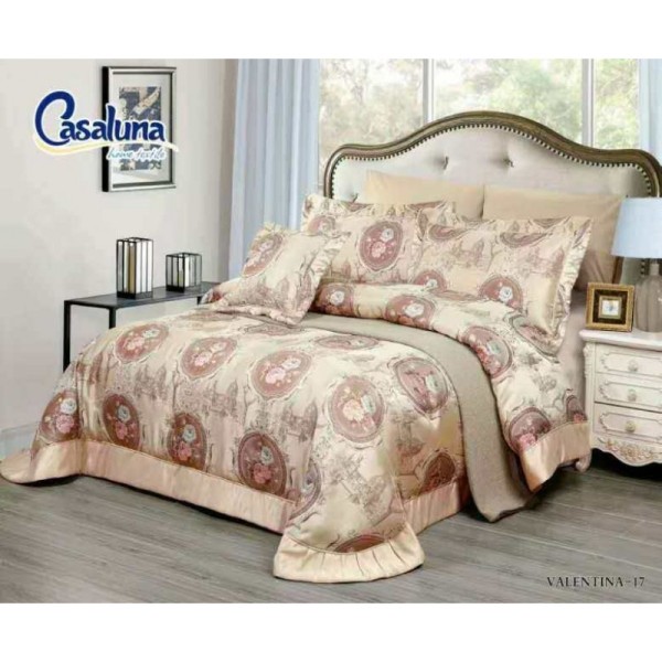 Cuvertura SATIN Lux, Pat Dublu, 3 Piese, Cod CS8819-03 Cuvertura SATIN Lux, Pat Dublu, 3 Piese, Cod CS8819-03