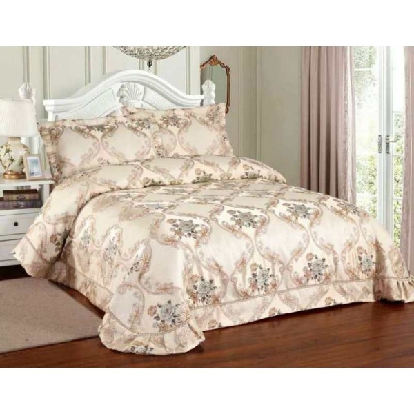 Cuvertura SATIN Lux, Pat Dublu, 3 Piese, Cod CS8819-07 Cuvertura SATIN Lux, Pat Dublu, 3 Piese, Cod CS8819-07