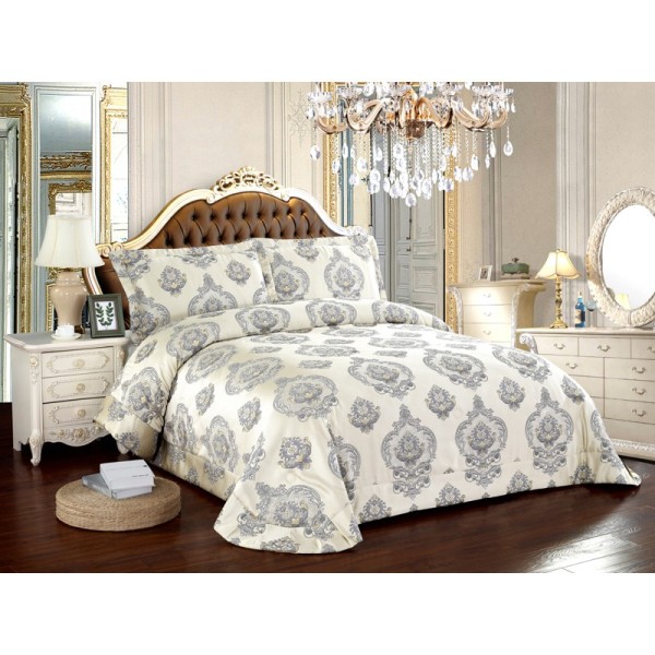 Cuvertura SATIN Lux, Pat Dublu, 3 Piese, Cod CS8819-18 Cuvertura SATIN Lux, Pat Dublu, 3 Piese, Cod CS8819-18