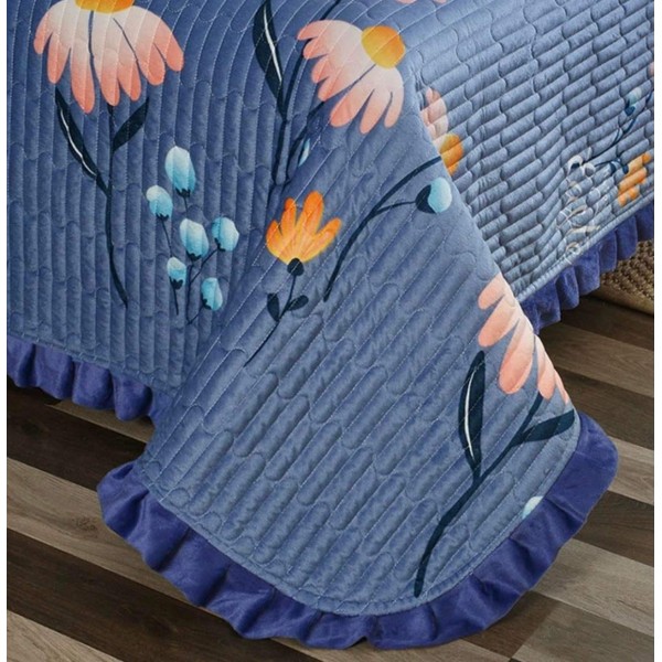 Cuvertura de pat din Catifea COD: FLO01 Cuvertura de pat din Catifea COD: FLO01