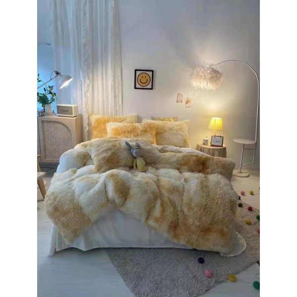 Lenjerie De Pat Pufoasa FLUFFY - MARO DESCHIS DEGRADE N