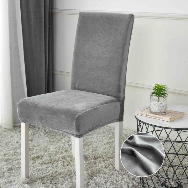 Set 6 huse universale pentru scaun, CATIFEA, Jojo Home, GREY, HJSC8