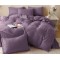 Lenjerie pat dublu, JACQUARD FINETAT, 6 piese, Jojo Home, Mov