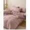 Lenjerie pat dublu, JACQUARD FINETAT, 6 piese, Jojo Home, Roz pudra